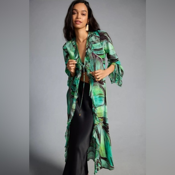 NWT Bl-nk Lurex Palm Kimono - Picture 1 of 4
